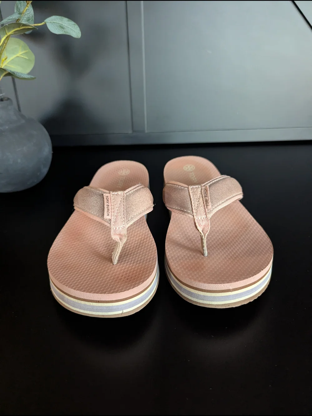 Tory Burch Blush Pink Platform Thong Sandals